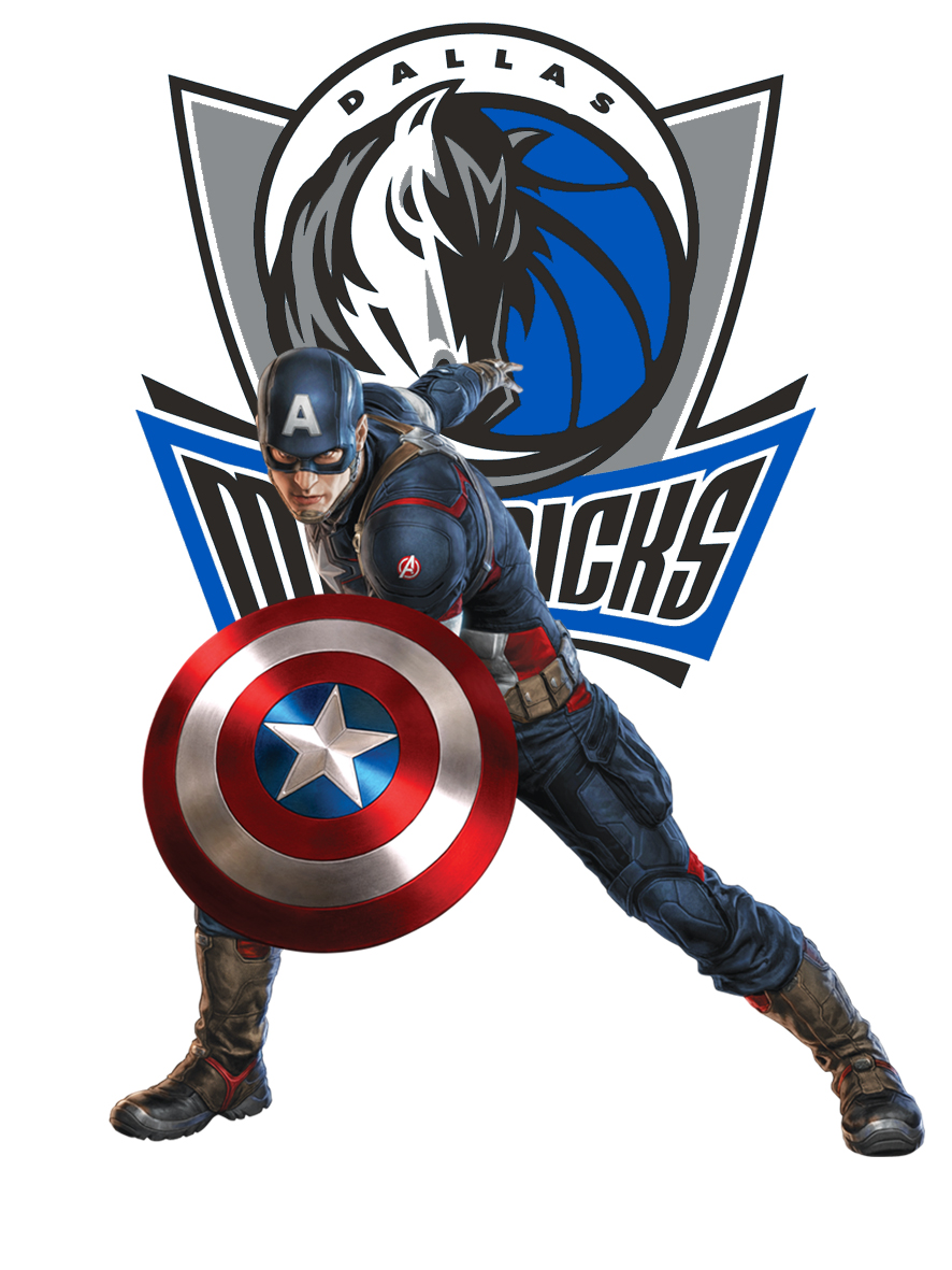 Dallas Mavericks Captain America Logo vinyl decal